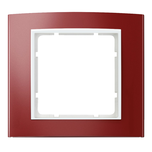 Рамка горизонтальна 1-м Berker B.3 червона / полярна білизна