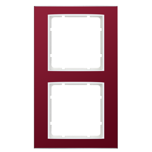 Рамка горизонтальна 2-м Berker B.3 червона / полярна білизна