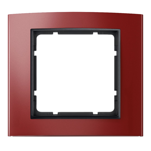 Рамка горизонтальна 1-м Berker B.3 червона / антрацит