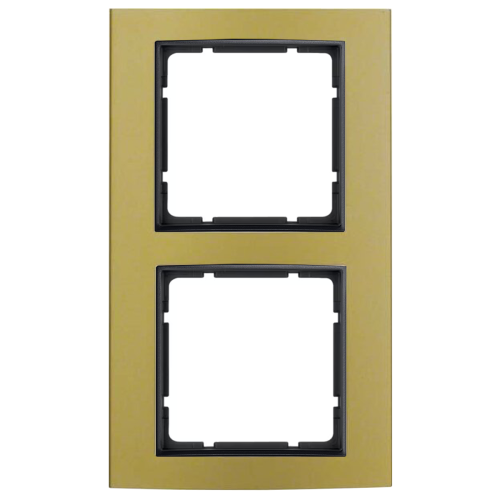 Рамка горизонтальна 2-м Berker B.3 золото / антрацит