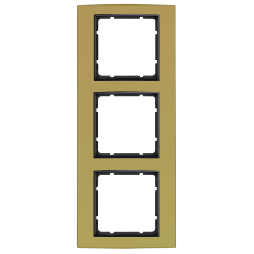 Рамка горизонтальна 3-м Berker B.3 золото / антрацит