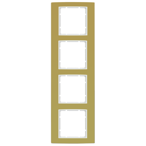 Рамка горизонтальна 4-м Berker B.3 золото / полярна білизна
