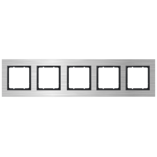 Рамка горизонтальна 5-м Berker B.7 нержавіюча сталь / антрацит