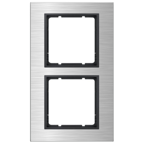 Рамка вертикальна 2-м Berker B.7 нержавіюча сталь / антрацит