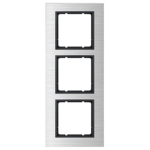 Рамка вертикальна 3-м Berker B.7 нержавіюча сталь / антрацит
