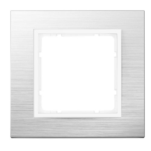 Рамка горизонтальна 1-м Berker B.7 нержавіюча сталь / полярна білизна