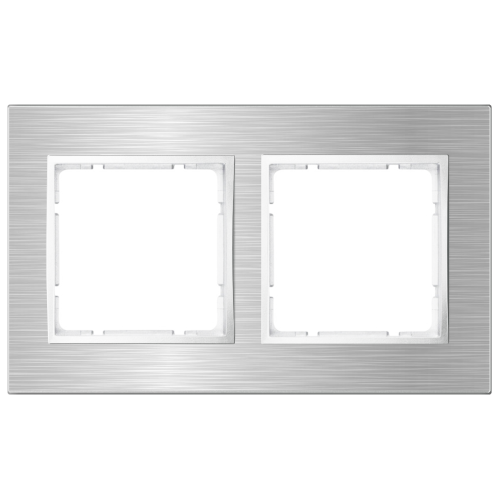 Рамка горизонтальна 2-м Berker B.7 нержавіюча сталь / полярна білизна