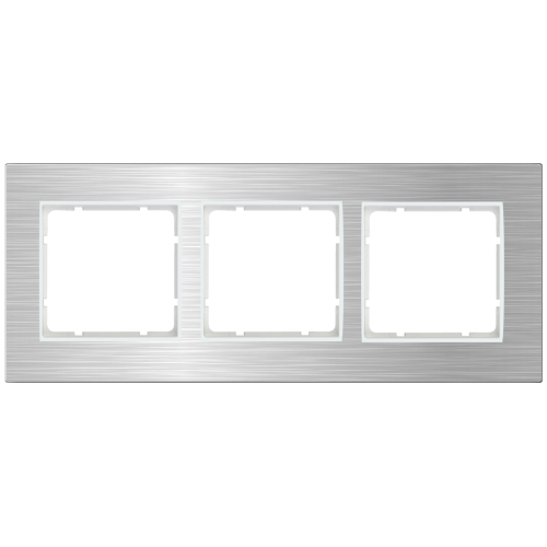 Рамка горизонтальна 3-м Berker B.7 нержавіюча сталь / полярна білизна