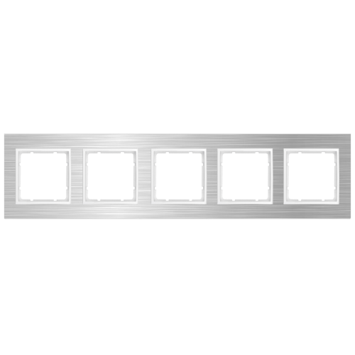 Рамка горизонтальна 5-м Berker B.7 нержавіюча сталь / полярна білизна