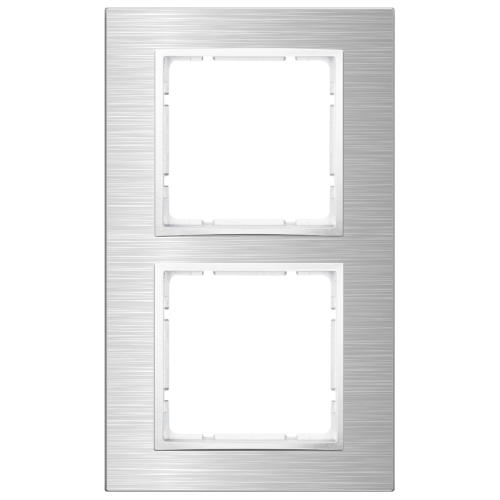 Рамка вертикальна 2-м Berker B.7 нержавіюча сталь / полярна білизна