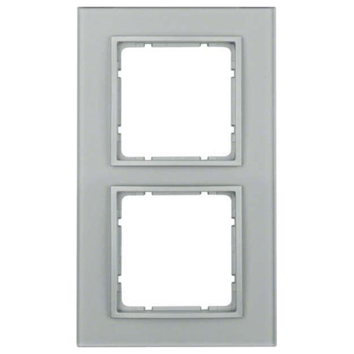 Рамка горизонтальна 2-м Berker B.7 скляна кольору алюміній