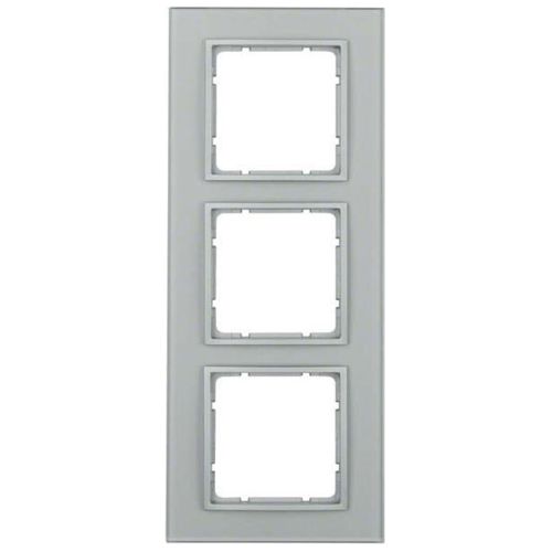 Рамка горизонтальна 3-м Berker B.7 скляна кольору алюміній