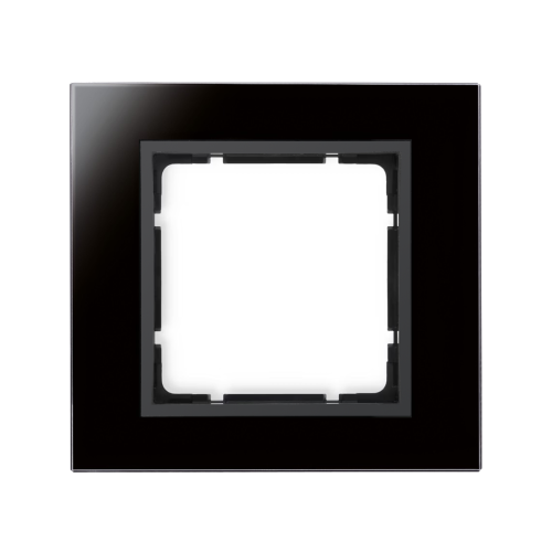 Рамка горизонтальна 1-м Berker B.7 скляна чорного кольору