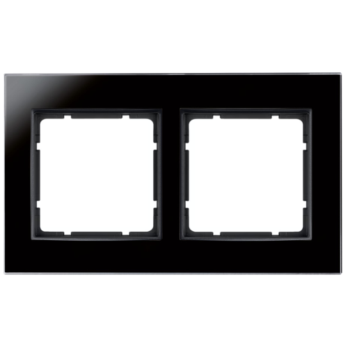 Рамка горизонтальна 2-м Berker B.7 скляна чорного кольору