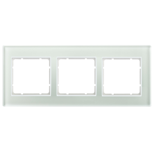 Рамка горизонтальна 3-м Berker B.7 скляна полярна білизна