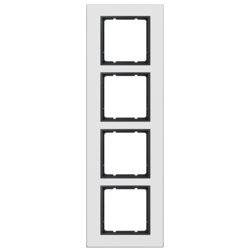 Рамка горизонтальна 4-м Berker B.7 алюміній / антрацит