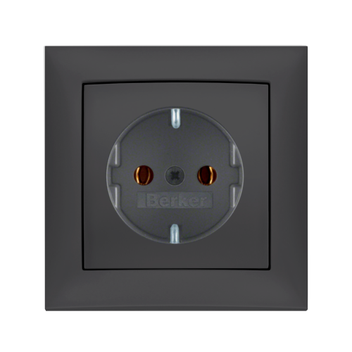 Розетка із заземленням Berker S.1 антрацит