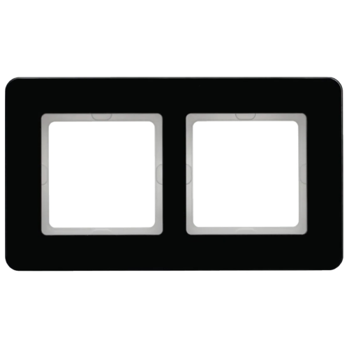 Рамка горизонтальная 2-я Berker Q.7 стекло / чёрный