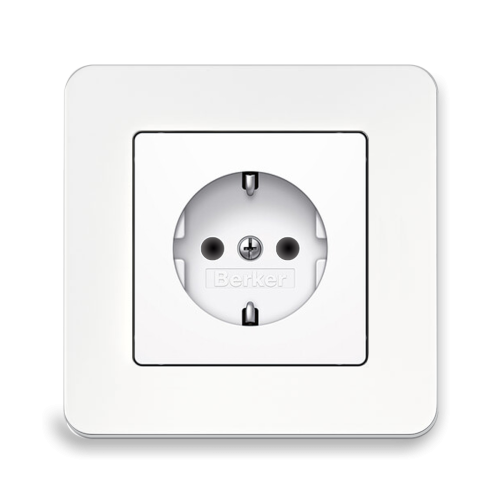 Розетка із з/к та захистом від дітей Berker Q.7 полярна білизна