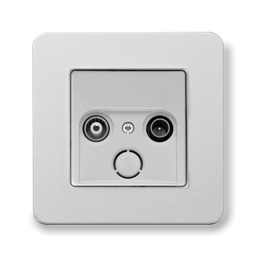 Телевізійна розетка кінцева Berker Q.7 алюміній