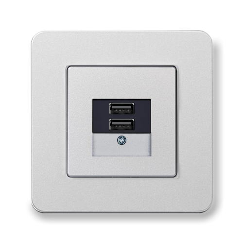 Розетка USB Berker Q.7 алюминий