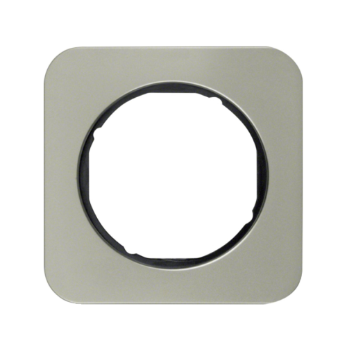 Рамка горизонтальна 1-м Berker R.1 нержавіюча сталь / чорний