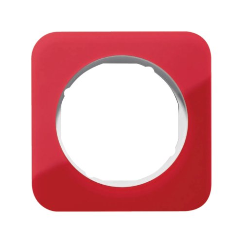 Рамка горизонтальна 1-м Berker R.1 акрил червоний / полярна білизна