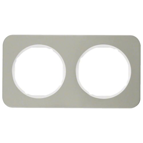 Рамка горизонтальна 2-м Berker R.1 нержавіюча сталь / полярна білизна