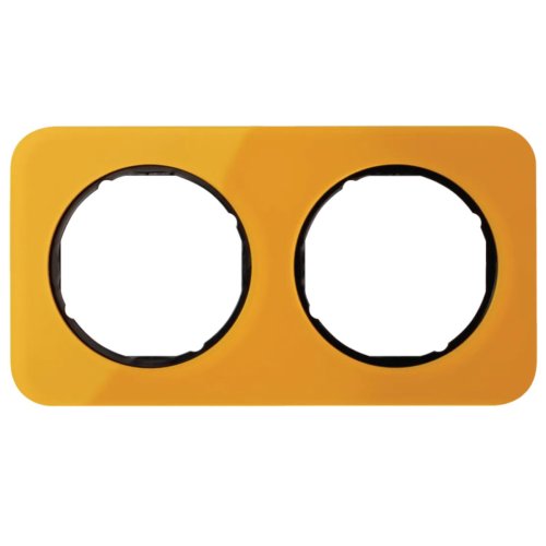 Рамка горизонтальна 2-м Berker R.1 акрил помаранчевий / чорний