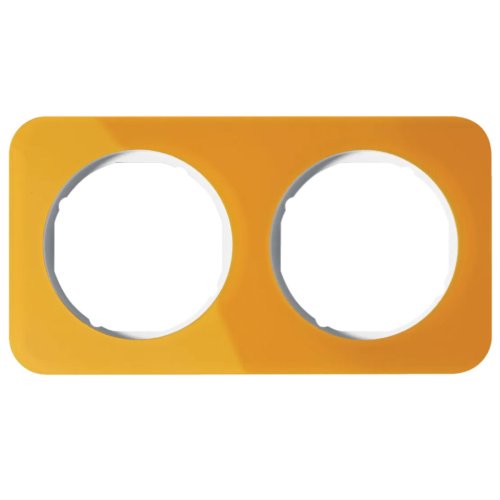 Рамка горизонтальна 2-м Berker R.1 акрил помаранчевий / полярна білизна