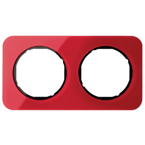 Рамка горизонтальна 2-м Berker R.1 акрил червоний / чорний