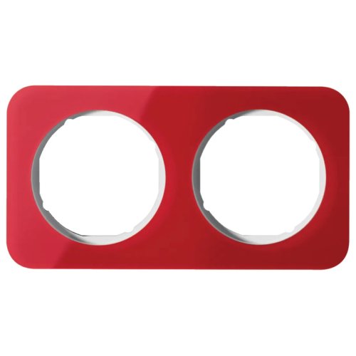 Рамка горизонтальна 2-м Berker R.1 акрил червоний / полярна білизна