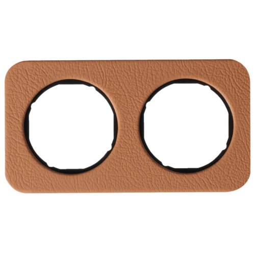 Рамка горизонтальна 2-м Berker R.1 коричнева шкіра / чорний