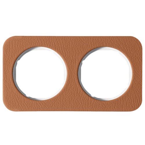 Рамка горизонтальна 2-м Berker R.1 коричнева шкіра / полярна білизна