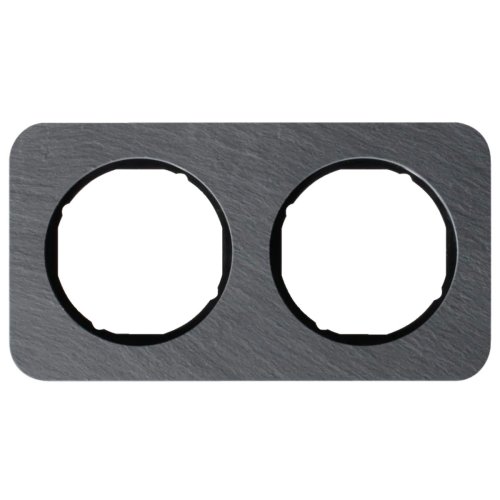 Рамка горизонтальна 2-м Berker R.1 сланець антрацит / чорний