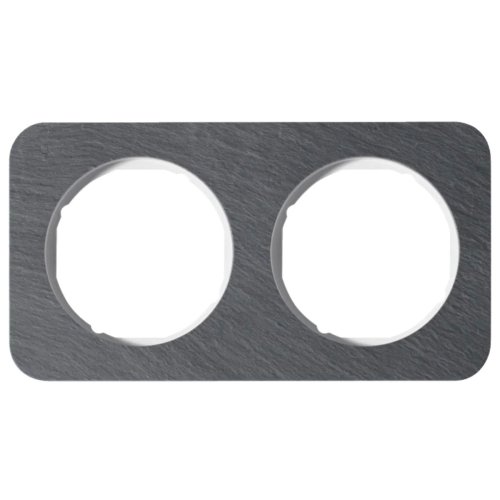 Рамка горизонтальна 2-м Berker R.1 сланець антрацит / полярна білизна