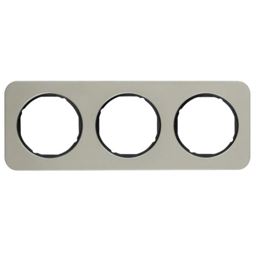 Рамка горизонтальна 3-м Berker R.1 нержавіюча сталь / чорний