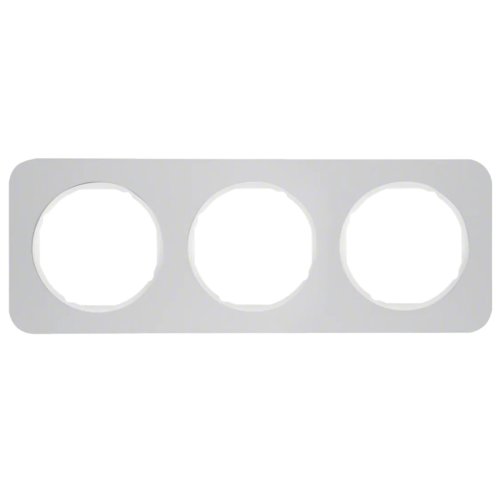 Рамка горизонтальна 3-м Berker R.1 алюміній метал / полярна білизна