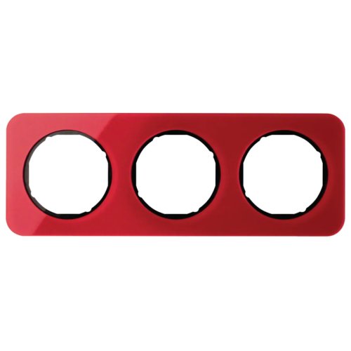 Рамка горизонтальна 3-м Berker R.1 акрил червоний / чорний