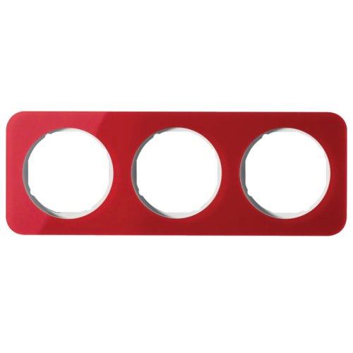 Рамка горизонтальна 3-м Berker R.1 акрил червоний / полярна білизна