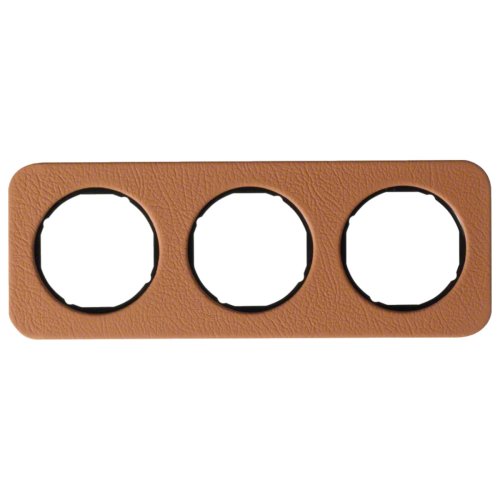 Рамка горизонтальна 3-м Berker R.1 коричнева шкіра / чорний