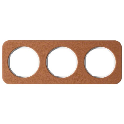 Рамка горизонтальна 3-м Berker R.1 коричнева шкіра / полярна білизна