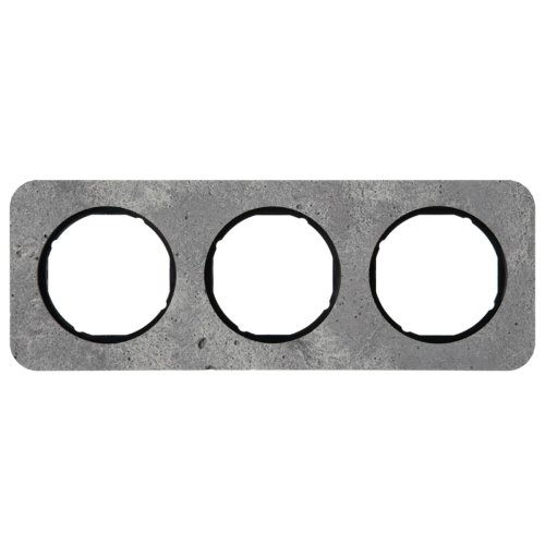 Рамка горизонтальна 3-м Berker R.1 сірий бетон / чорний