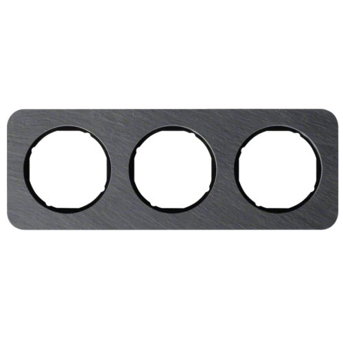 Рамка горизонтальна 3-м Berker R.1 сланець антрацит / чорний