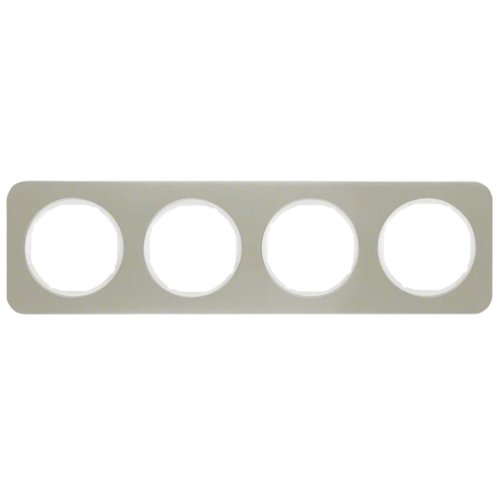 Рамка горизонтальна 4-м Berker R.1 нержавіюча сталь / полярна білизна