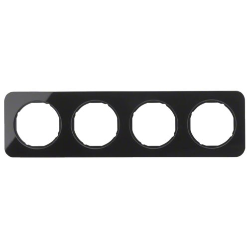 Рамка горизонтальна 4-м Berker R.1 стекло / чёрный