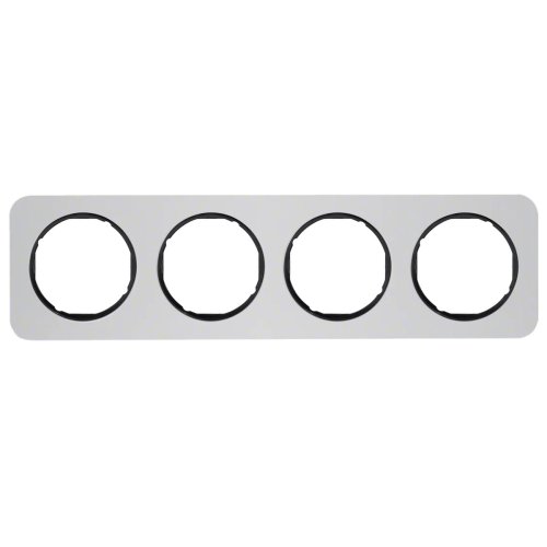 Рамка горизонтальна 4-м Berker R.1 алюміній метал / чорний