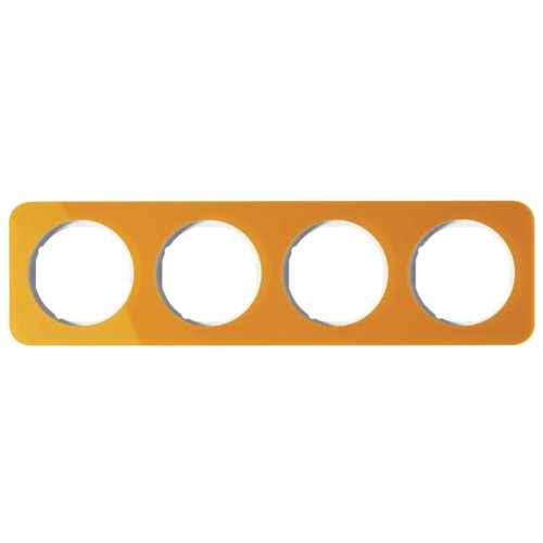 Рамка горизонтальна 4-м Berker R.1 акрил помаранчевий / полярна білизна