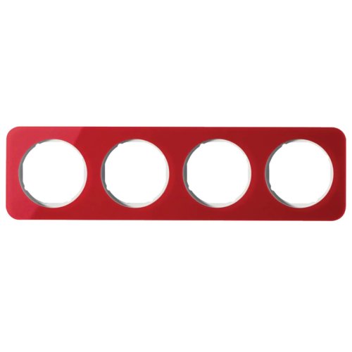 Рамка горизонтальная 4-я Berker R.1 акрил красный / полярная белизна