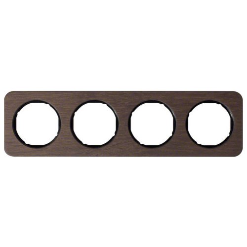 Рамка горизонтальна 4-м Berker R.1 дерево дуб / чорний